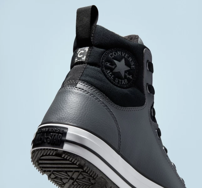 Converse Chuck Taylor All Star Berkshire Boot Erkek High Top Siyah Siyah Beyaz | 7056-WOXPA