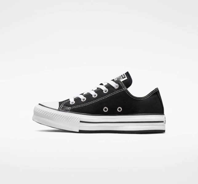 Converse Chuck Taylor All Star Lift Çocuk Low Top Siyah Beyaz Siyah | 5701-AYGLZ