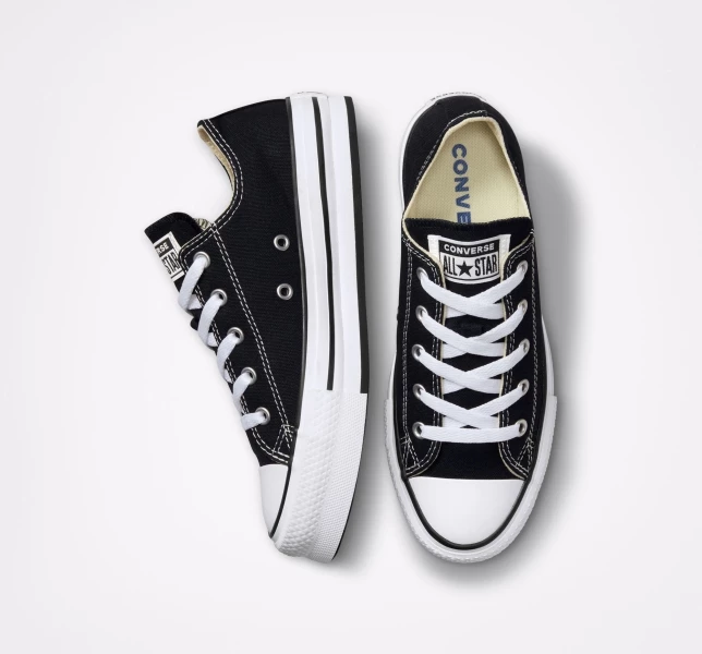 Converse Chuck Taylor All Star Lift Çocuk Low Top Siyah Beyaz Siyah | 5701-AYGLZ