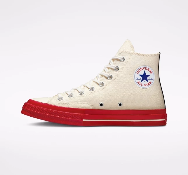 Converse Converse x Comme des Garçons PLAY Chuck 70 Erkek High Top Siyah | 1648-CBKYO