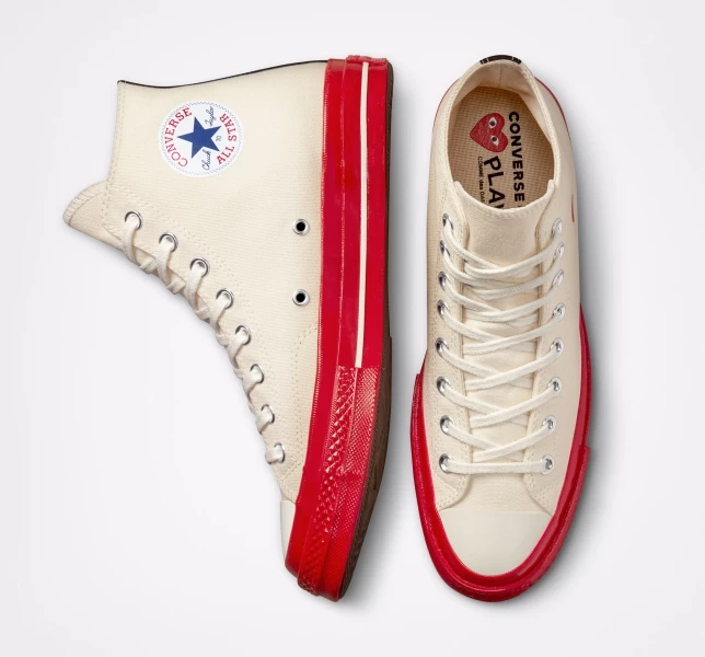 Converse Converse x Comme des Garçons PLAY Chuck 70 Erkek High Top Siyah | 1648-CBKYO