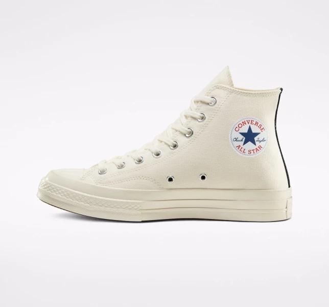 Converse Converse x Comme des Garçons PLAY Chuck 70 Erkek High Top Siyah | 6439-DHQBJ