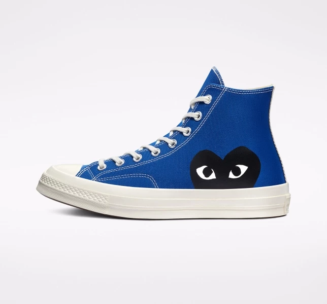 Converse Converse x Comme des Garçons PLAY Chuck 70 Erkek High Top Bej Rengi Limon Açık Turkuaz | 7136-GNUKO