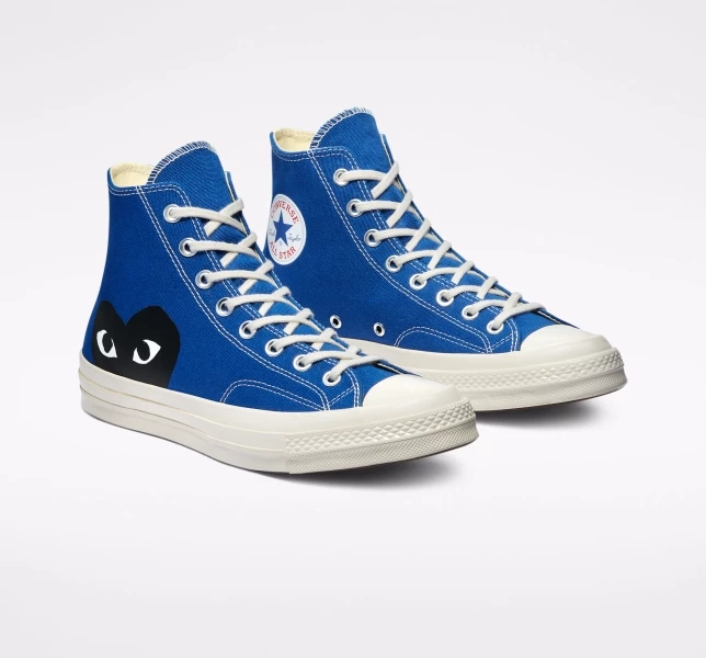 Converse Converse x Comme des Garçons PLAY Chuck 70 Erkek High Top Bej Rengi Limon Açık Turkuaz | 7136-GNUKO