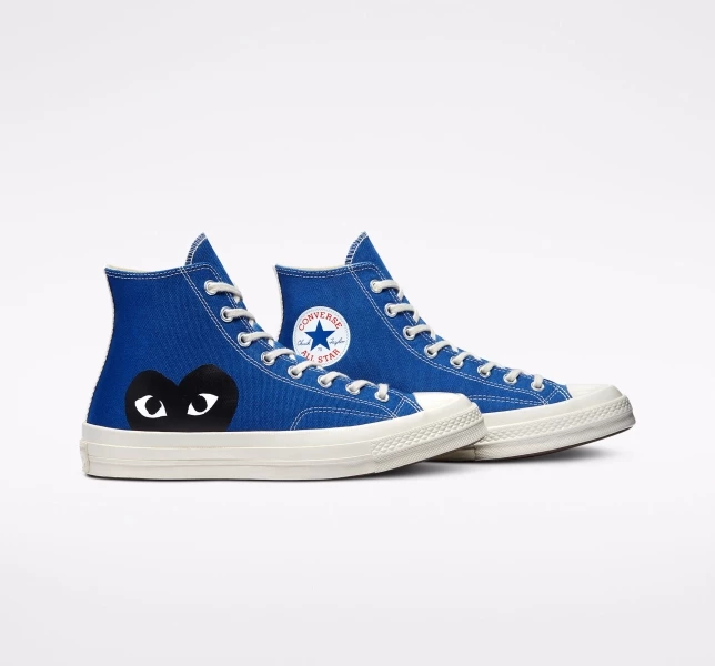 Converse Converse x Comme des Garçons PLAY Chuck 70 Erkek High Top Bej Rengi Limon Açık Turkuaz | 7136-GNUKO