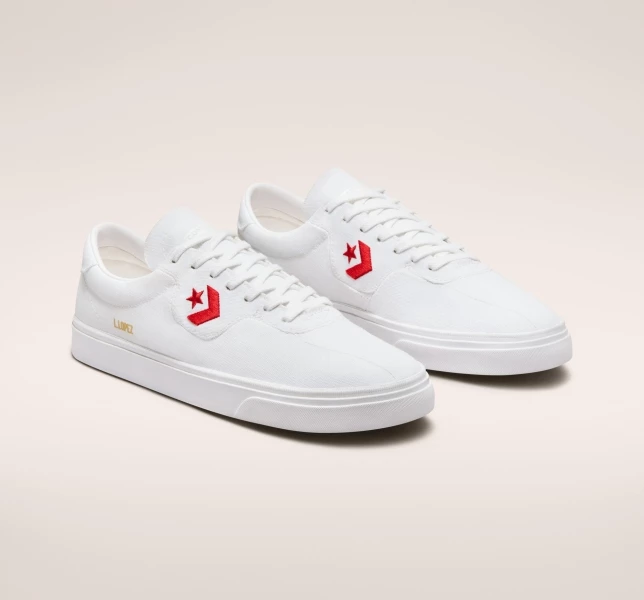 Converse Louie Lopez Pro Kanvas Erkek Low Top Beyaz Lacivert | 4976-EDQLM