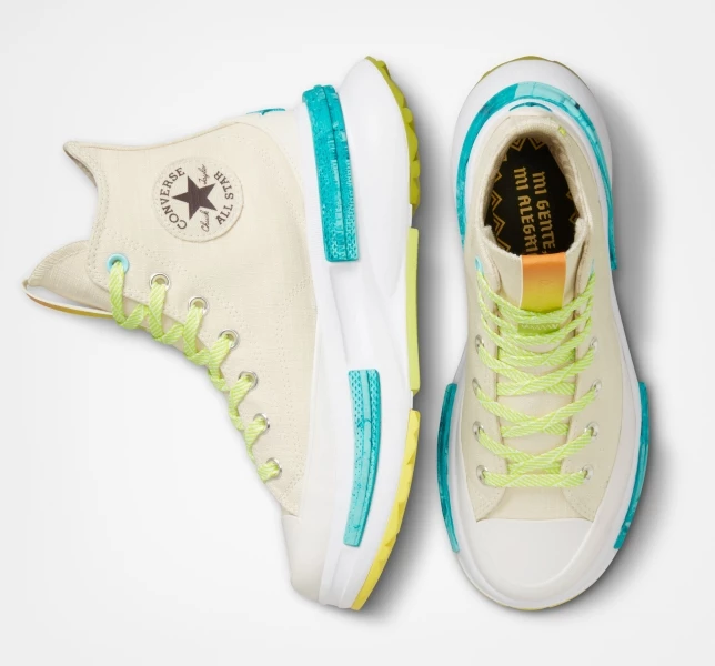 Converse Run Star Legacy CX Mi Gente, Mi Alegria Erkek High Top Beyaz Siyah Beyaz | 2701-MPVHL