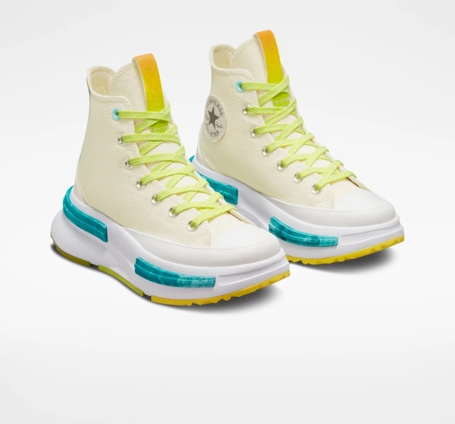 Converse Run Star Legacy CX Mi Gente, Mi Alegria Erkek High Top Beyaz Siyah Beyaz | 2701-MPVHL