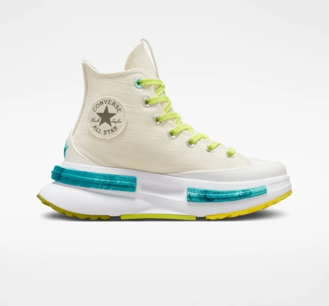 Converse Run Star Legacy CX Mi Gente, Mi Alegria Erkek High Top Beyaz Siyah Beyaz | 2701-MPVHL