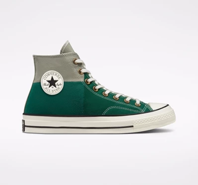 Converse Chuck 70 Colorblocked Erkek High Top Beyaz Koyu Yeşil Siyah | 6958-XGPRA