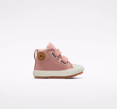 Converse Chuck Taylor All Star Berkshire Boot Easy-On Deri Çocuk High Top Kırmızı Pembe Kırmızı Pembe | 9273-ZHNCY