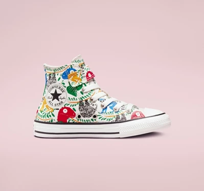 Converse Chuck Taylor All Star Easy-On Multicolored Animals Çocuk High Top Beyaz Renkli Siyah | 2410-WMPIZ