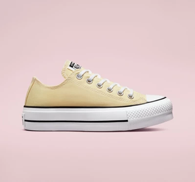 Converse Chuck Taylor All Star Lift Seasonal Color Kadın Platform Ayakkabı Limon Siyah Beyaz | 7186-VMHWZ