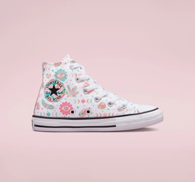 Converse Chuck Taylor All Star Mystic Gems Çocuk High Top Beyaz Pembe Mercan | 0172-ITGKY