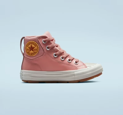 Converse Deri Chuck Taylor All Star Berkshire Boot Color Çocuk High Top Kırmızı Pembe Kırmızı Pembe | 1783-CZPXM